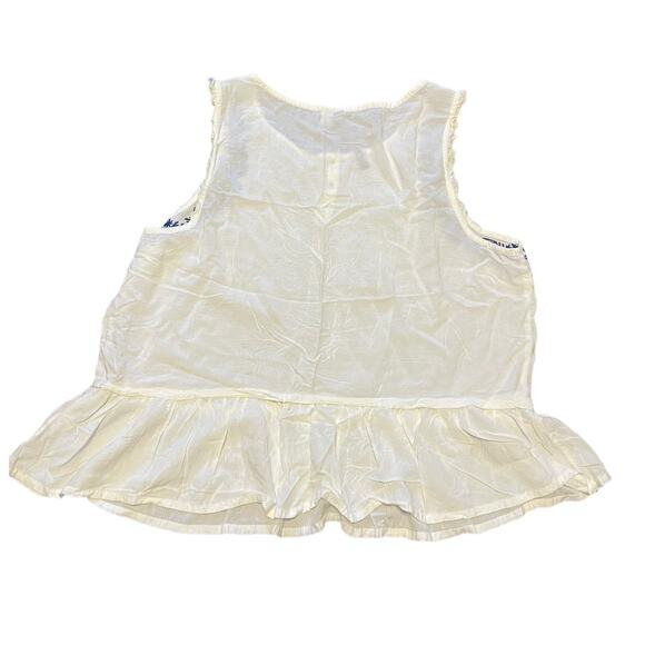 Lauren Conrad White Rayon Boho Embroidered Sleeveless Blouse Sz XL - Picture 7 of 7